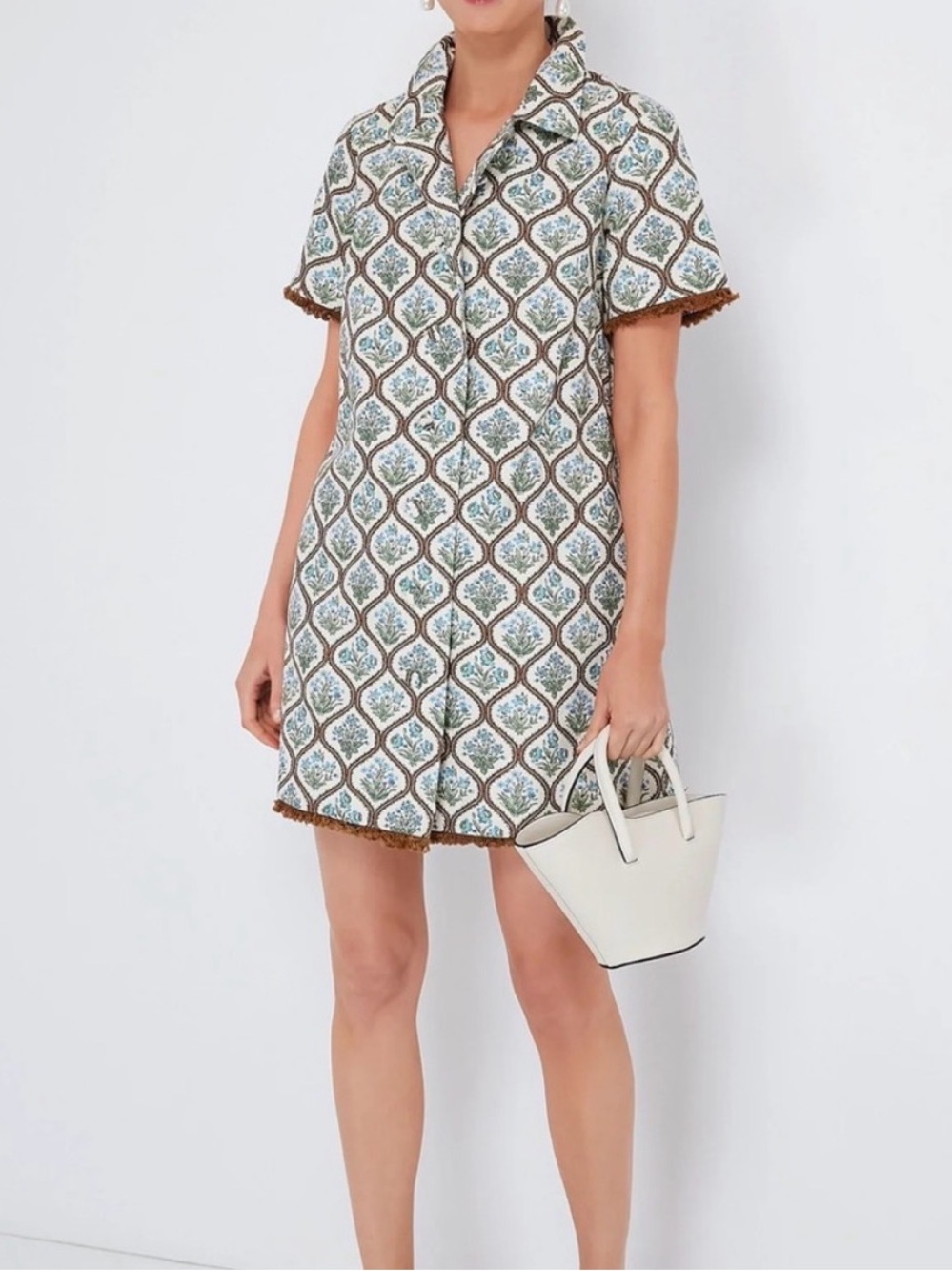 Tuckernuck Porcelain Bouquet Marley Dress XXL blue green floral cotton shirt